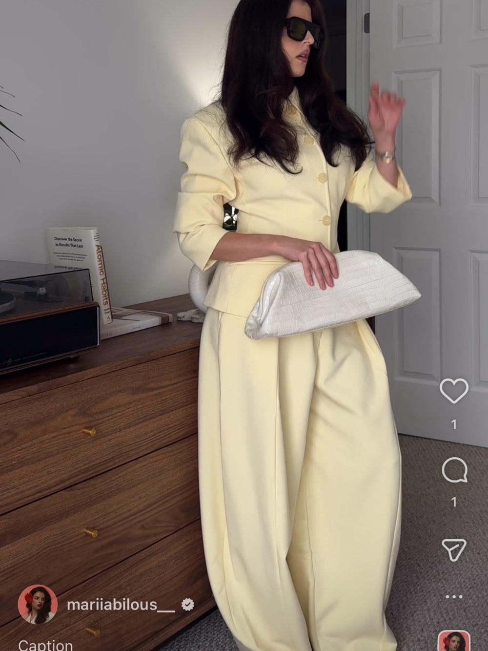 ASOS Cream Wide-Leg Pleated Trousers - Picture 3 of 3
